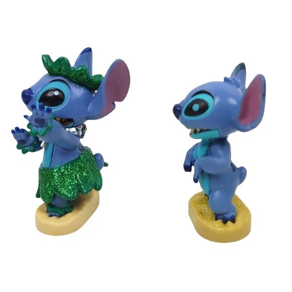 Disney Stitch 2" Mini Figure Collectible Toy Cake Topper Hula Figurine Lot Of 2 - Picture 5 of 12